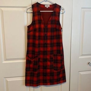 Loft plaid vest dress